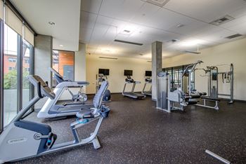 Cardio equipment in 24-Hour Fitness Studio  at at Discovery West Apartments in  Issaquah, WA 98029